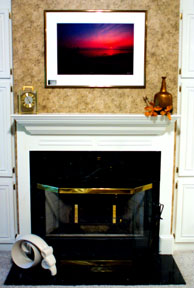 Our large framed photos look great over a fireplace
